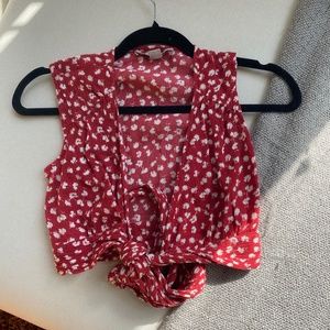 Allsaints Wrap Crop Top